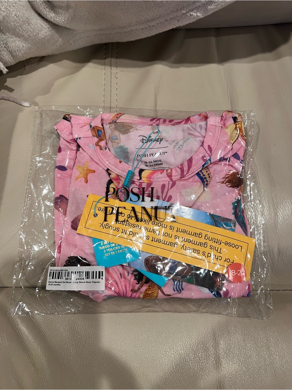 Posh Peanut Dance Beneath the Waves Pink Mermaid Print Kids Pajama Set
